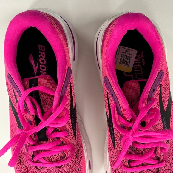 Brooks Ghost Max Women’s Running Shoes – Pink/Black Cushioned Trainers Size 9.5 - Picture 2 of 10